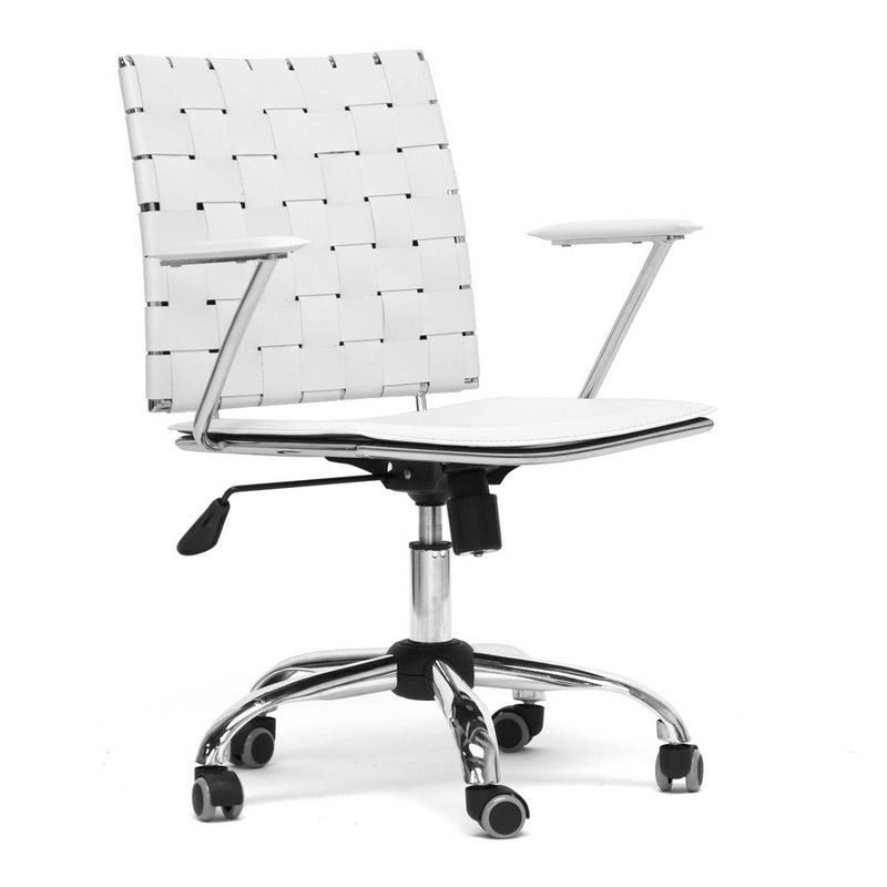 Home Office Vittoria White Leather Modern Office Chair iHome Studio