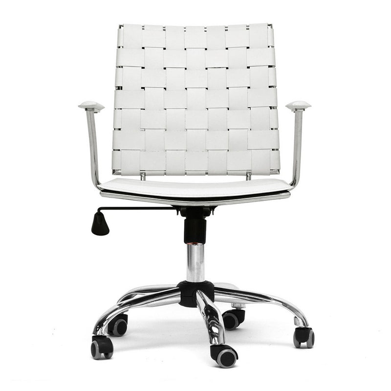 Home Office Vittoria White Leather Modern Office Chair iHome Studio