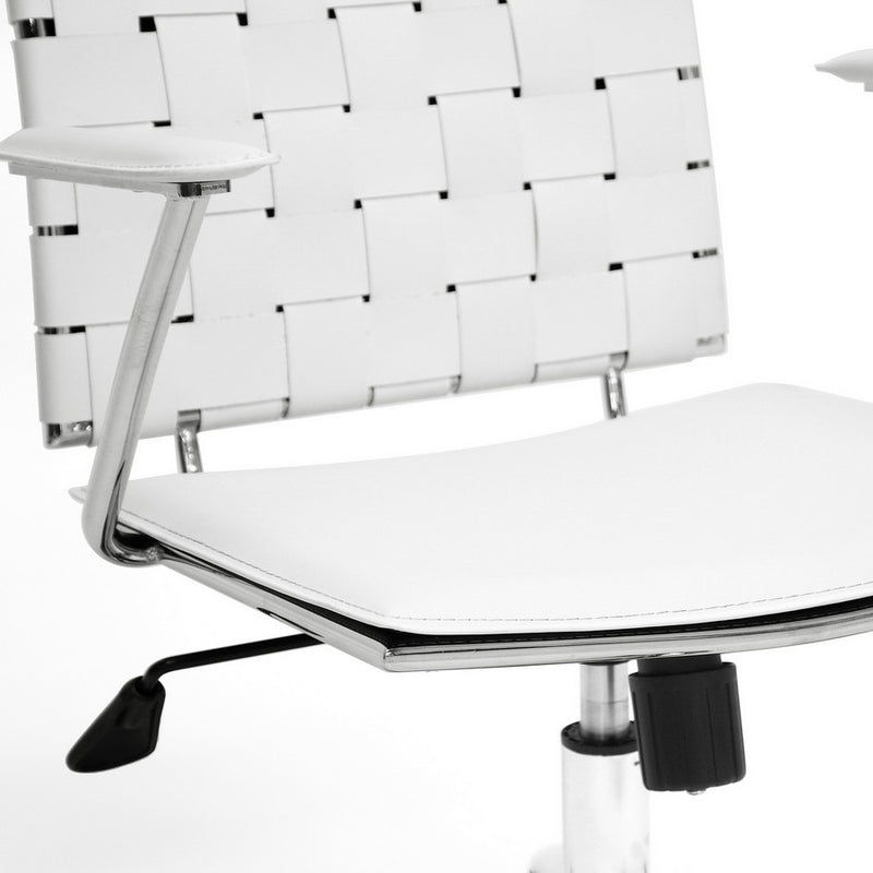 Home Office Vittoria White Leather Modern Office Chair iHome Studio