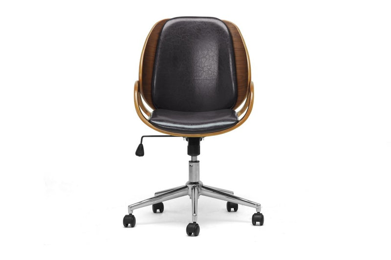 Home Office Watson Walnut and Black Modern Office Chair iHome Studio