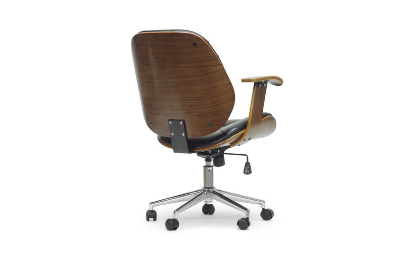 Home Office Rathburn Walnut and Black Modern Office Chair iHome Studio