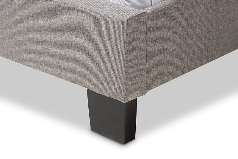 Lexi Light Grey Fabric Upholstered Box Spring Bed (King) iHome Studio