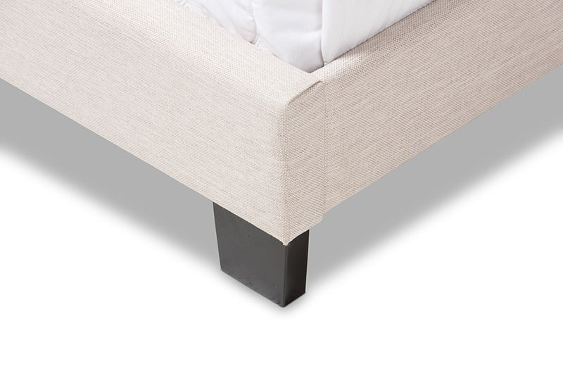 Brunswick Light Beige Fabric Upholstered Box Spring Bed (Full) iHome Studio