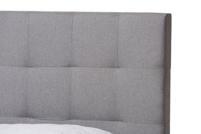 Tibault Grey Fabric Upholstered Storage Bed (Queen) iHome Studio