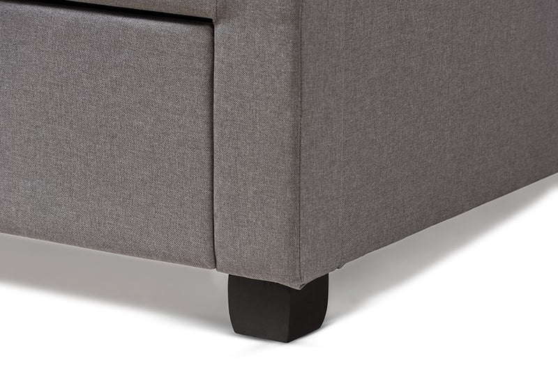 Tibault Grey Fabric Upholstered Storage Bed (Queen) iHome Studio