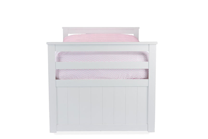 Ballina White Wood Contemporary Trundle Bed (Twin) iHome Studio