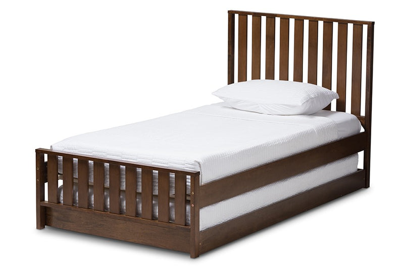 Harlan Brown-Finished Wood Trundle Bed (Twin) iHome Studio