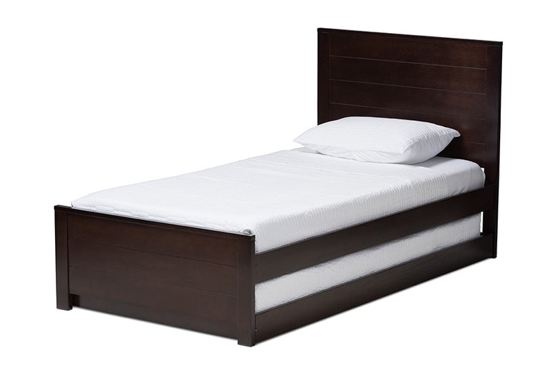 Catalina Dark Brown-Finished Wood Trundle Bed (Twin) iHome Studio