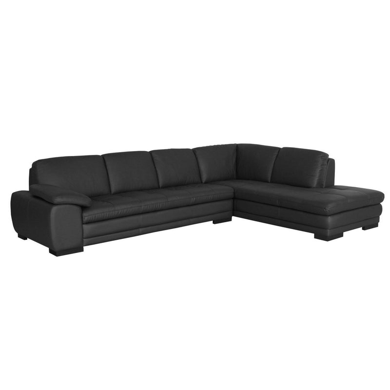 Diana 2pcs Black Leather Sectional Sofa/Chaise iHome Studio