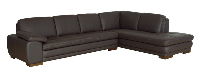 Diana 2pcs Dark Brown Leather Sectional Sofa/Chaise iHome Studio