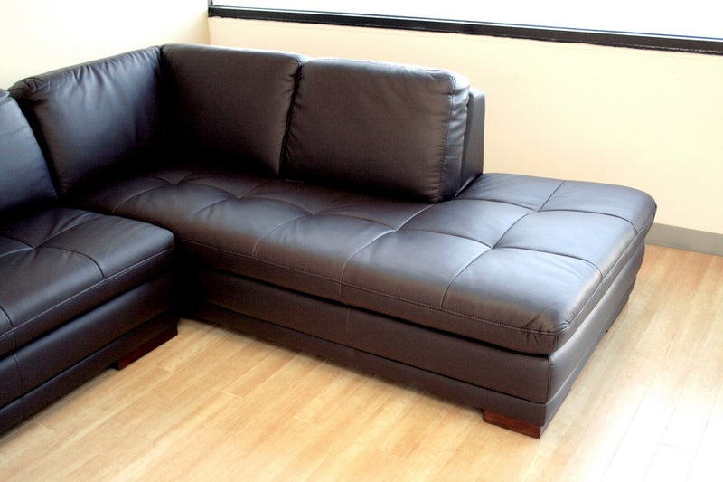 Diana 2pcs Dark Brown Leather Sectional Sofa/Chaise iHome Studio