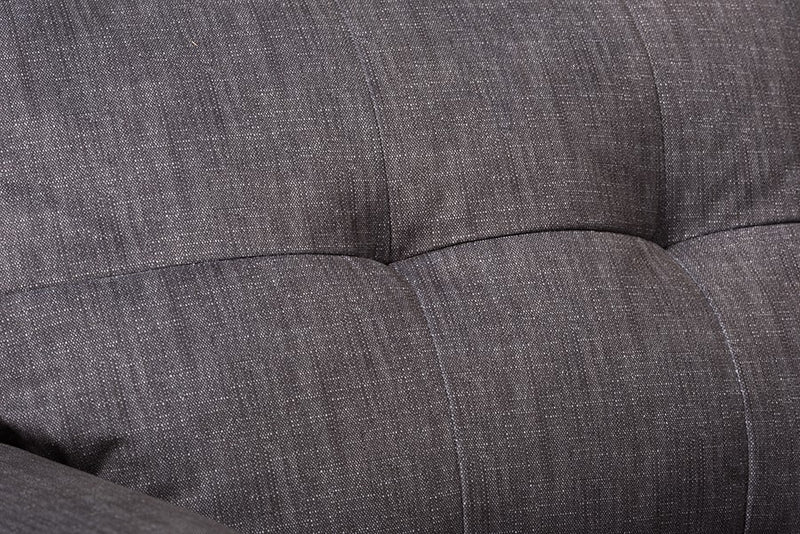 Riley 3pcs Grey Fabric Upholstered Sectional Sofa w/Ottoman Set iHome Studio