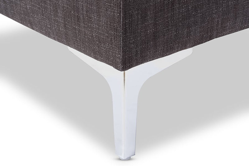 Riley 3pcs Grey Fabric Upholstered Sectional Sofa w/Ottoman Set iHome Studio