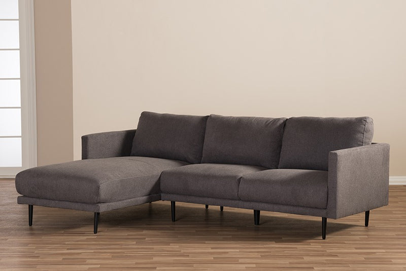 Riley Grey Fabric Upholstered Sectional Sofa w/Left Facing Chaise iHome Studio