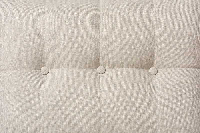 Mckenzie 2pcs Light Beige Fabric Button-Tufted Sectional Sofa iHome Studio