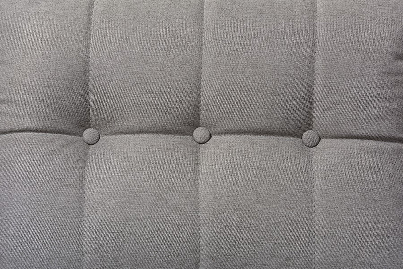 Mckenzie 2pcs Grey Fabric Upholstered Button-Tufted Sectional Sofa iHome Studio