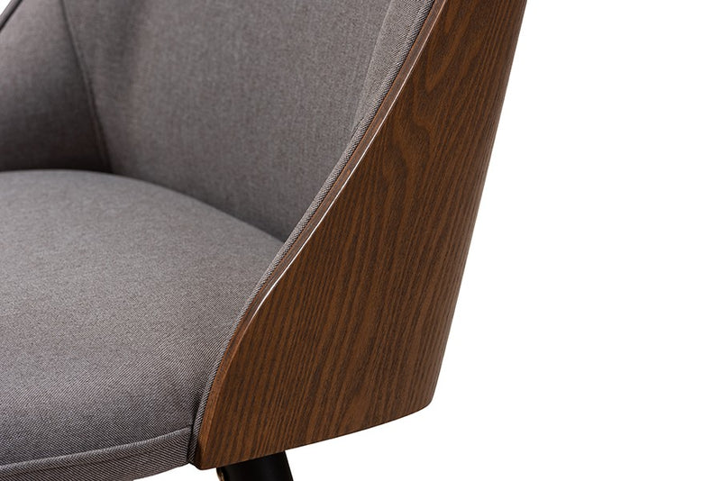 Arsanio Grey Fabric Upholstered Walnut Wood Finished Dining Chair - 2pcs iHome Studio