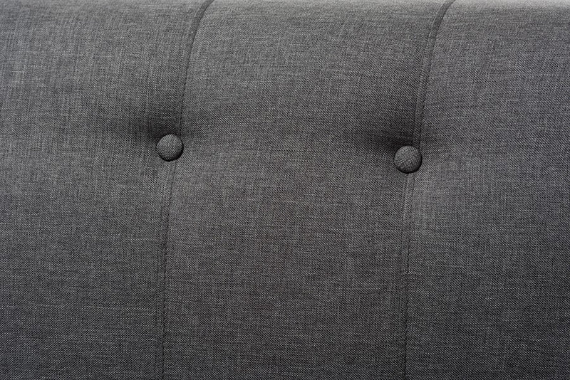 Lottie Grey Fabric Button-Tufted 2-Seater Loveseat iHome Studio