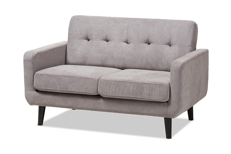 Carina Light Grey Fabric Upholstered Loveseat iHome Studio