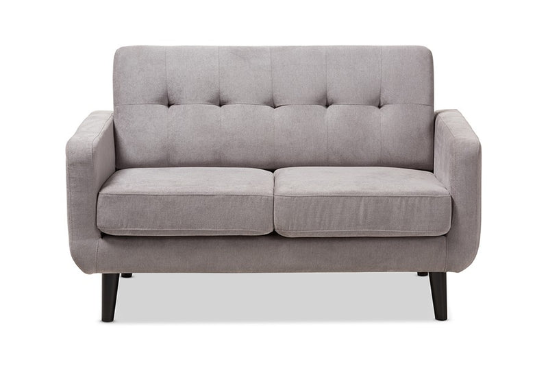 Carina Light Grey Fabric Upholstered Loveseat iHome Studio