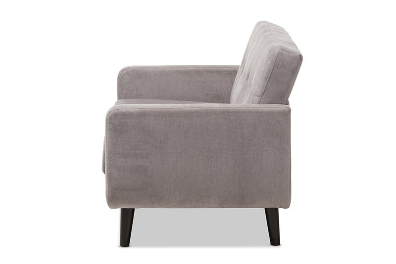 Carina Light Grey Fabric Upholstered Loveseat iHome Studio