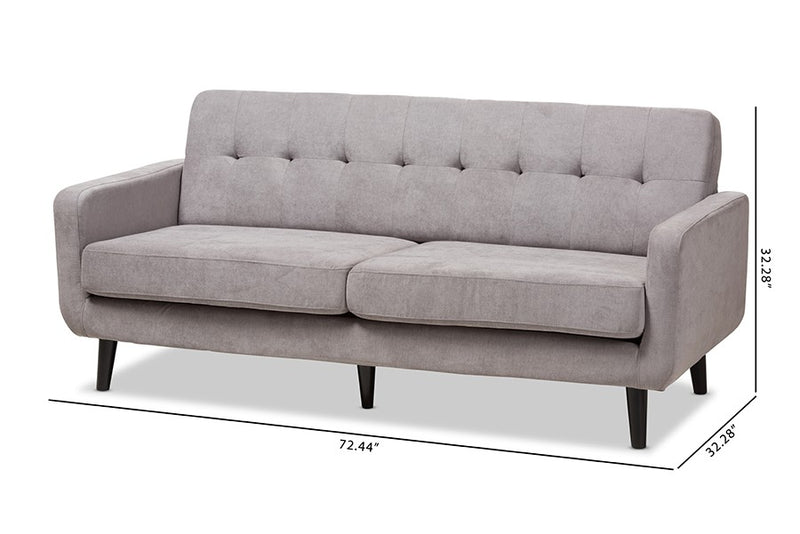 Carina Light Grey Fabric Upholstered Sofa iHome Studio