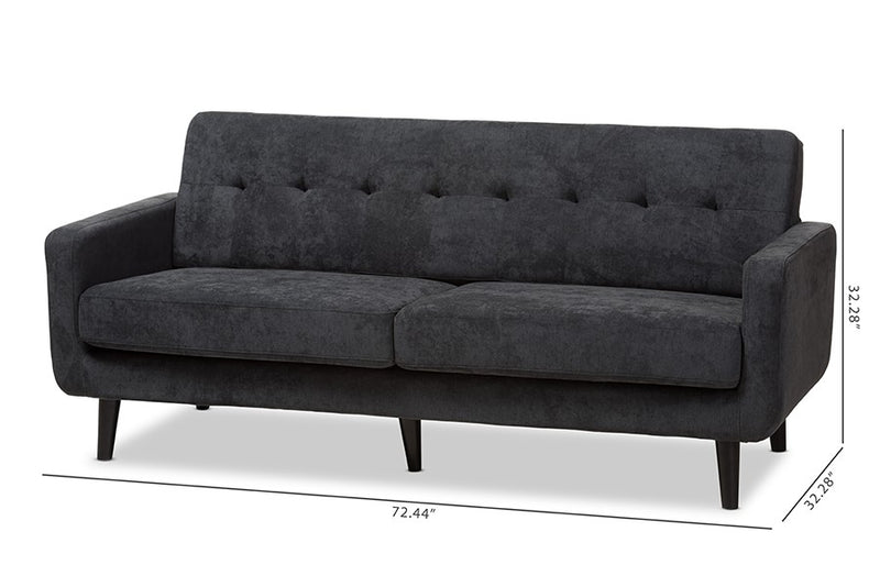 Carina Dark Grey Fabric Upholstered Sofa iHome Studio