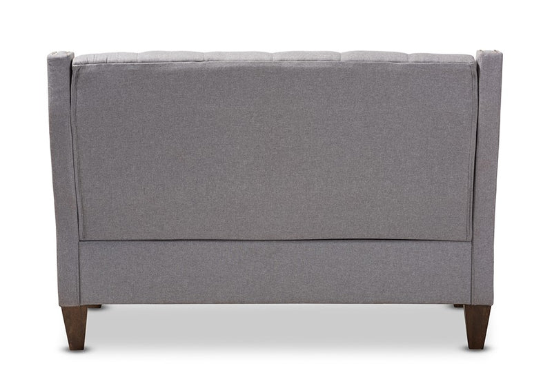 Celine Grey Fabric Upholstered Button-Tufted 2-Seater Loveseat iHome Studio