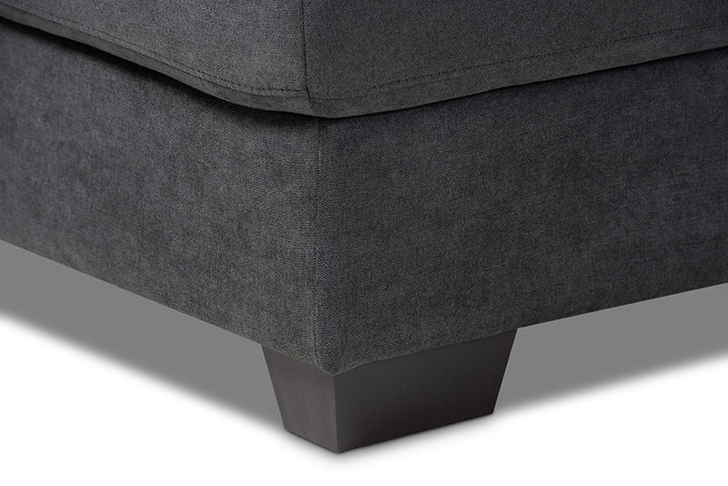 Langley Dark Grey Fabric Upholstered Sectional Sofa with Right Facing Chaise iHome Studio