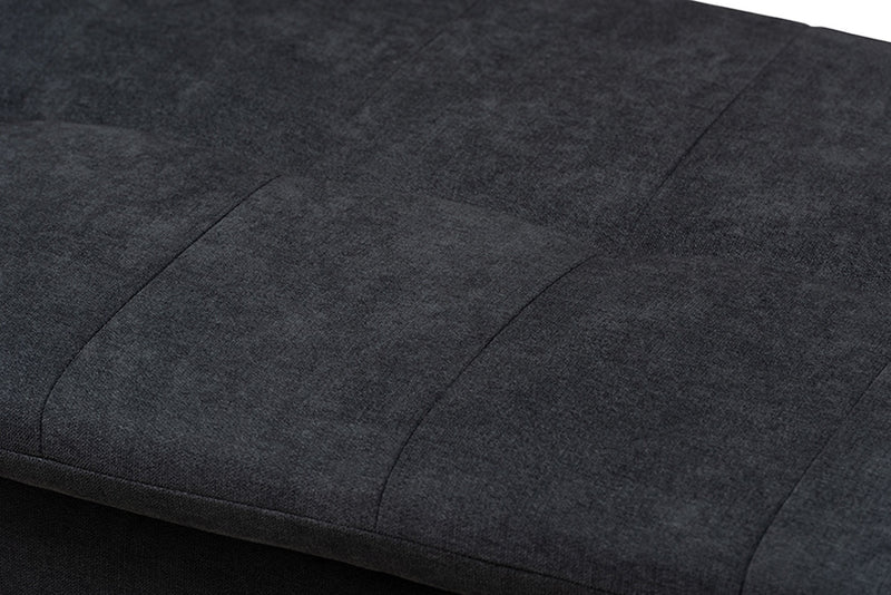Noa Dark Grey Fabric Upholstered Left Facing Storage Sectional Sleeper Sofa with Ottoman iHome Studio