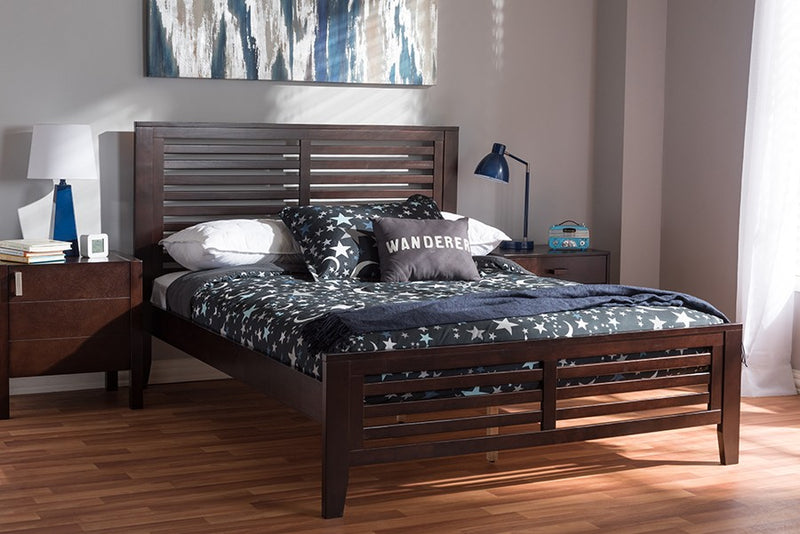 Sedona Espresso Brown Wood Platform Bed (Full) iHome Studio