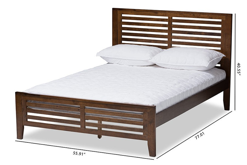 Sedona Walnut Brown Wood Platform Bed (Full) iHome Studio