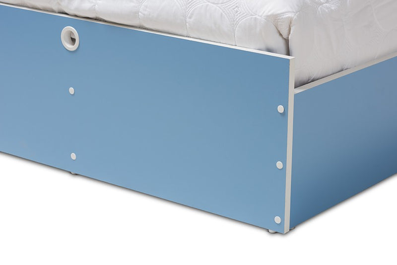 Aeluin Children's Blue , White Platform Bed (Twin) iHome Studio