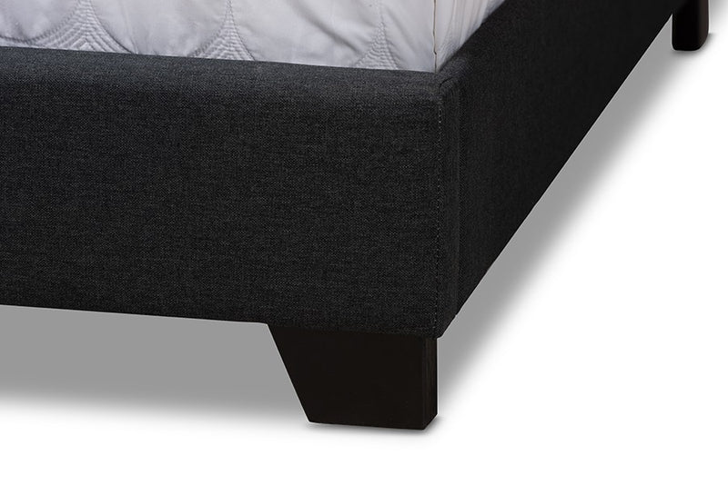 Aden Charcoal Grey Fabric Upholstered Bed (King) iHome Studio