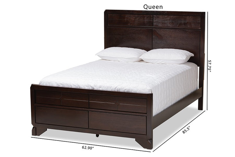 Tichenor Dark Cherry Wood Bed (Queen) iHome Studio