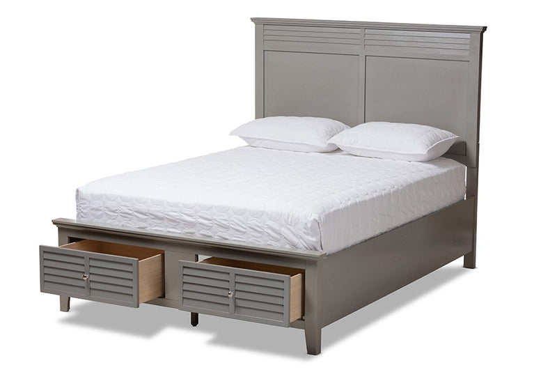 Indira Grey Wood 6-Piece Bedroom Set (Queen) iHome Studio