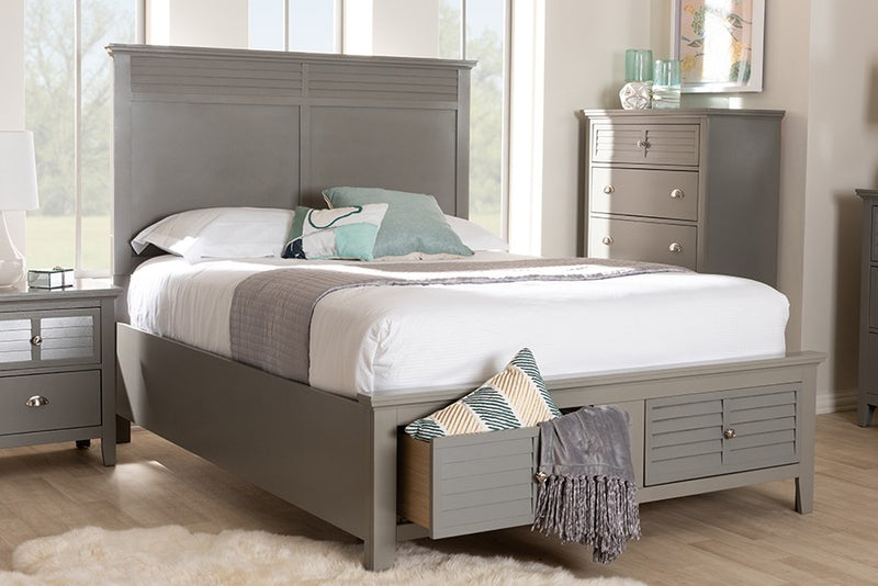 Indira Grey Wood 6-Piece Bedroom Set (Queen) iHome Studio