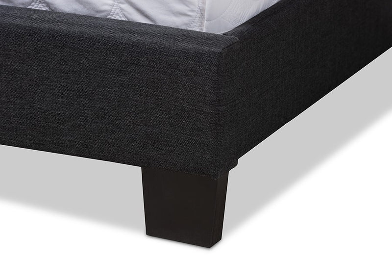 Lisette Charcoal Grey Fabric Upholstered Bed (Full) iHome Studio