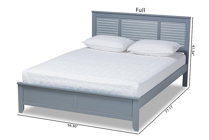 Adela Grey Wood Platform Bed (Queen) iHome Studio