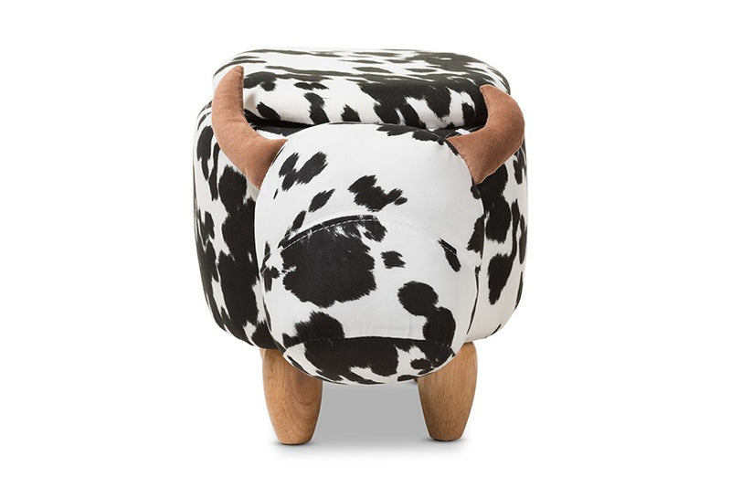 Jaxson Wool Upholstered Buffalo Storage Ottoman iHome Studio