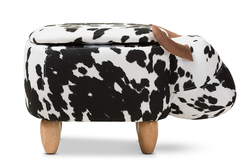 Jaxson Wool Upholstered Buffalo Storage Ottoman iHome Studio