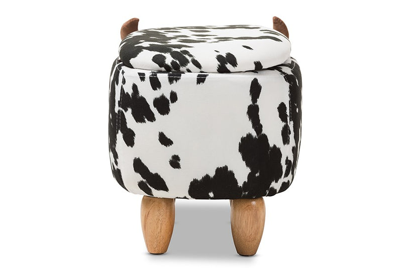 Jaxson Wool Upholstered Buffalo Storage Ottoman iHome Studio