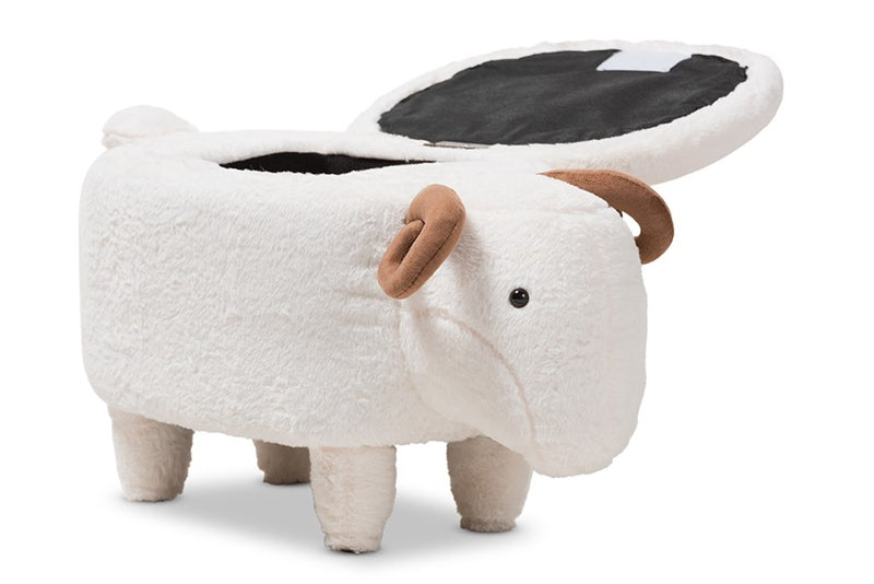 Bryson Wool Upholstered Sheep Storage Ottoman iHome Studio