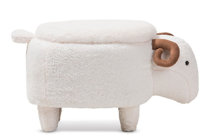 Bryson Wool Upholstered Sheep Storage Ottoman iHome Studio