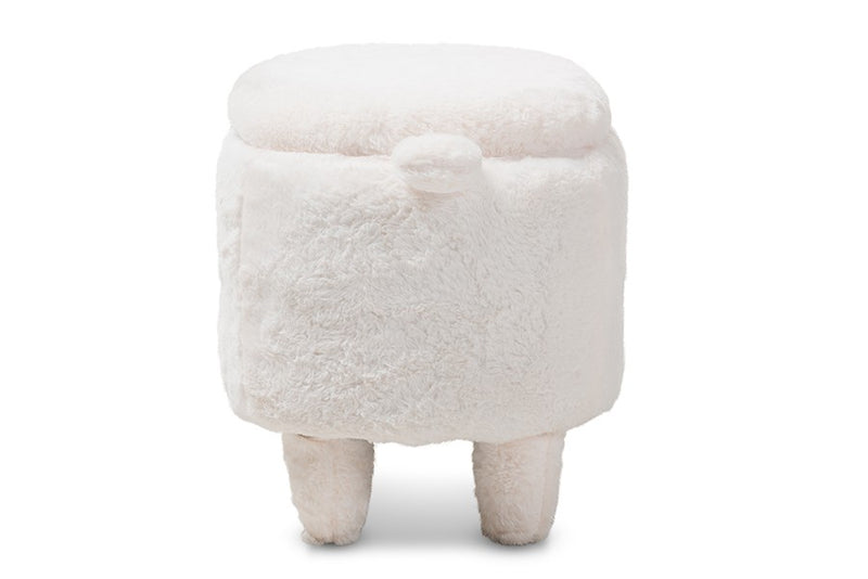 Bryson Wool Upholstered Sheep Storage Ottoman iHome Studio