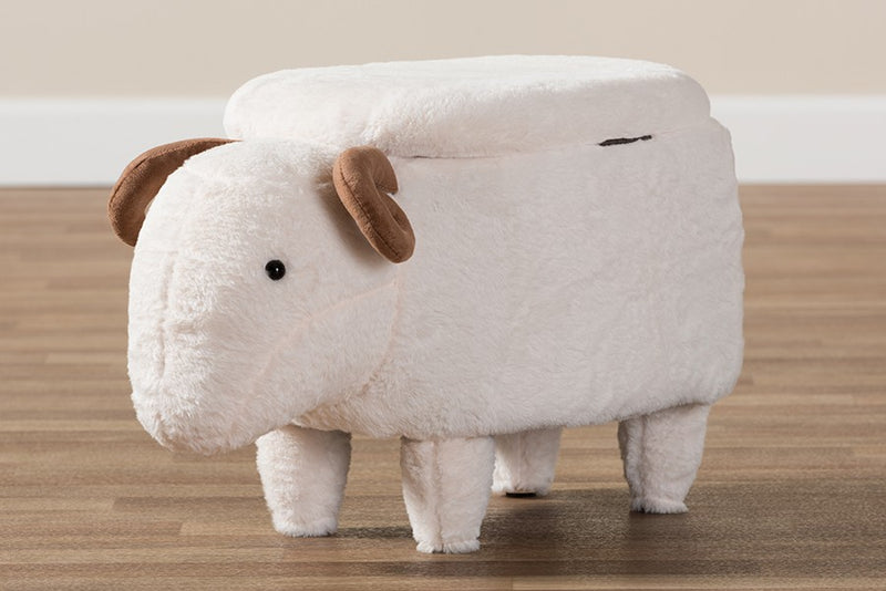 Bryson Wool Upholstered Sheep Storage Ottoman iHome Studio