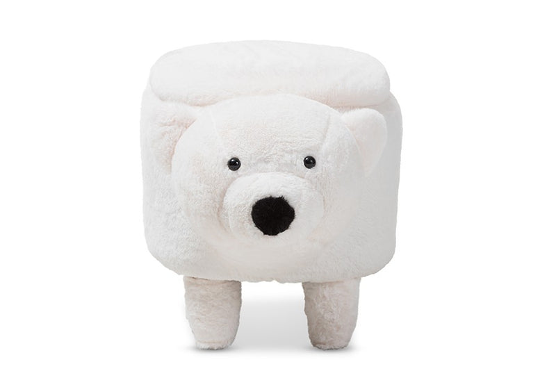 Sebastian Wool Upholstered Bear Storage Ottoman iHome Studio