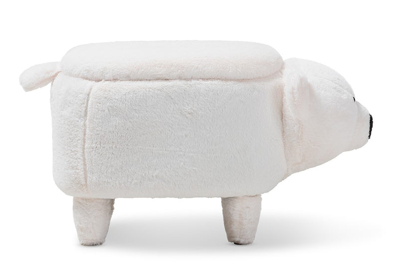 Sebastian Wool Upholstered Bear Storage Ottoman iHome Studio