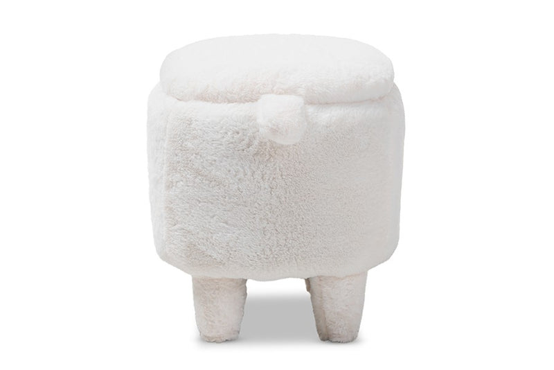 Sebastian Wool Upholstered Bear Storage Ottoman iHome Studio