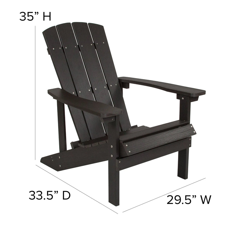 5 Piece Poly Resin Wood Adirondack Chair Set w/Fire Pit iHome Studio